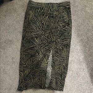 Michael Kors Zebra Print Midi Skirt